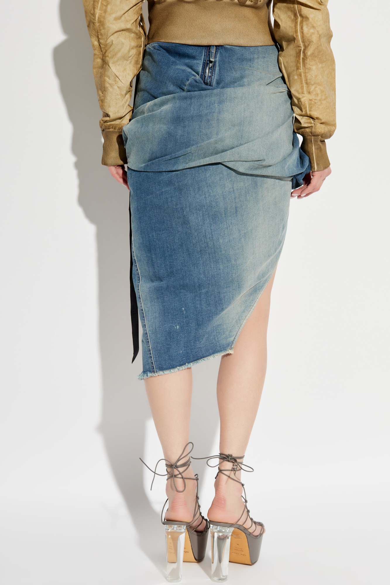 Rick Owens DRKSHDW 25SS Low Twist デニム スカート 関税込! RICK OWENS DRKSHDW フリンジ デニムスカート (RICK